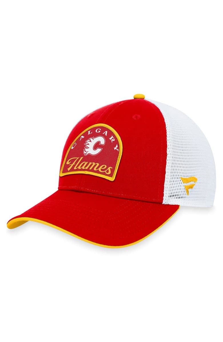 FANATICS Men's Fanatics Branded Red/White Calgary Flames Fundamental Adjustable Hat, Main, color, Red