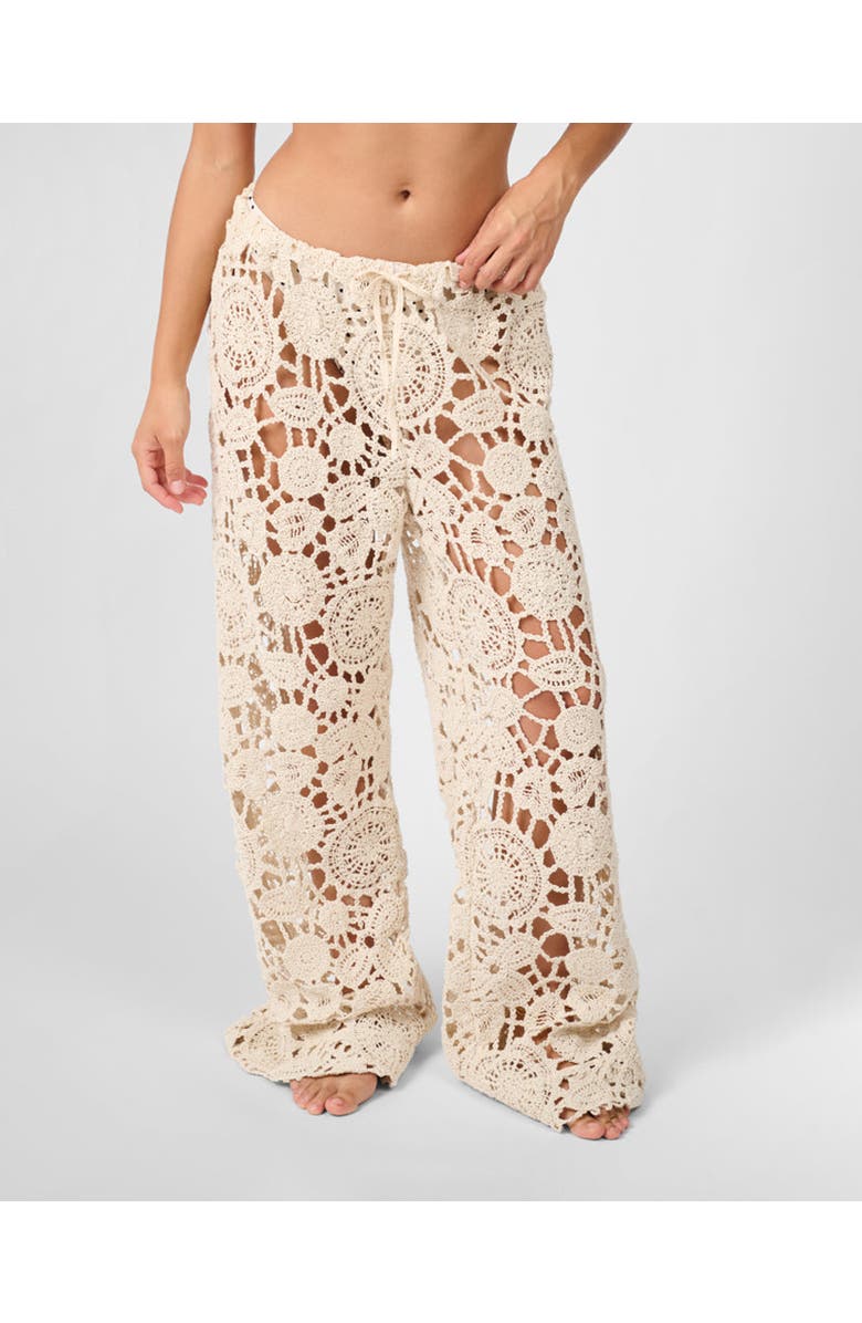 WeWoreWhat Pull On Crochet Pant, Main, color, Ivory