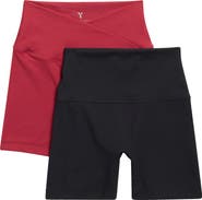 YOGALICIOUS Assorted 2-Pack Lux Crossover V-Waist Shorts