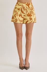 MAUDE CLUB Reed Botanical Print Shorts