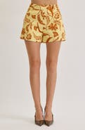 MAUDE CLUB Reed Botanical Print Shorts