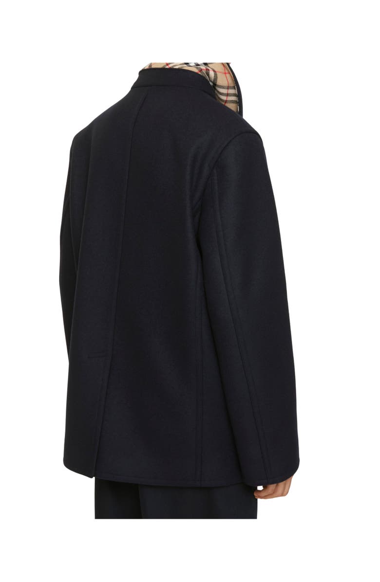 Burberry Wool Pea Coat, Alternate, color, Navy