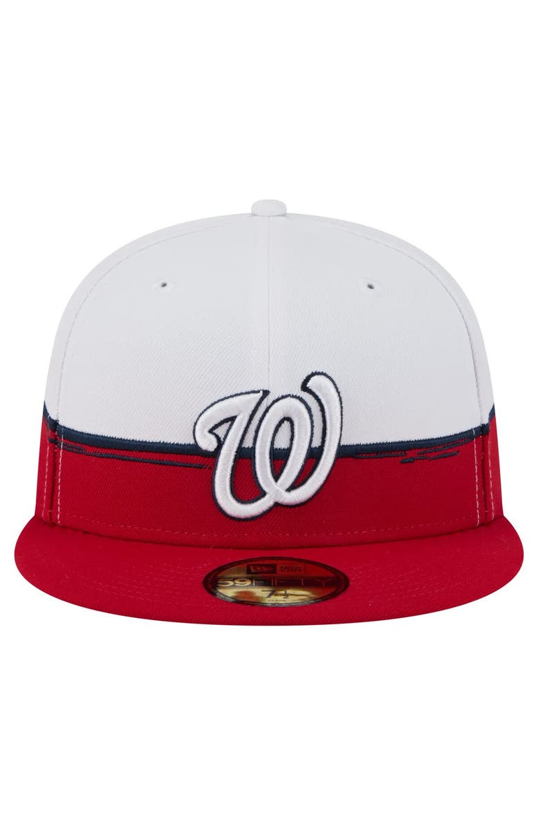 New Era Men's New Era Red/White Washington Nationals Paint Stroke 59FIFTY Fitted Hat, Alternate, color, Red