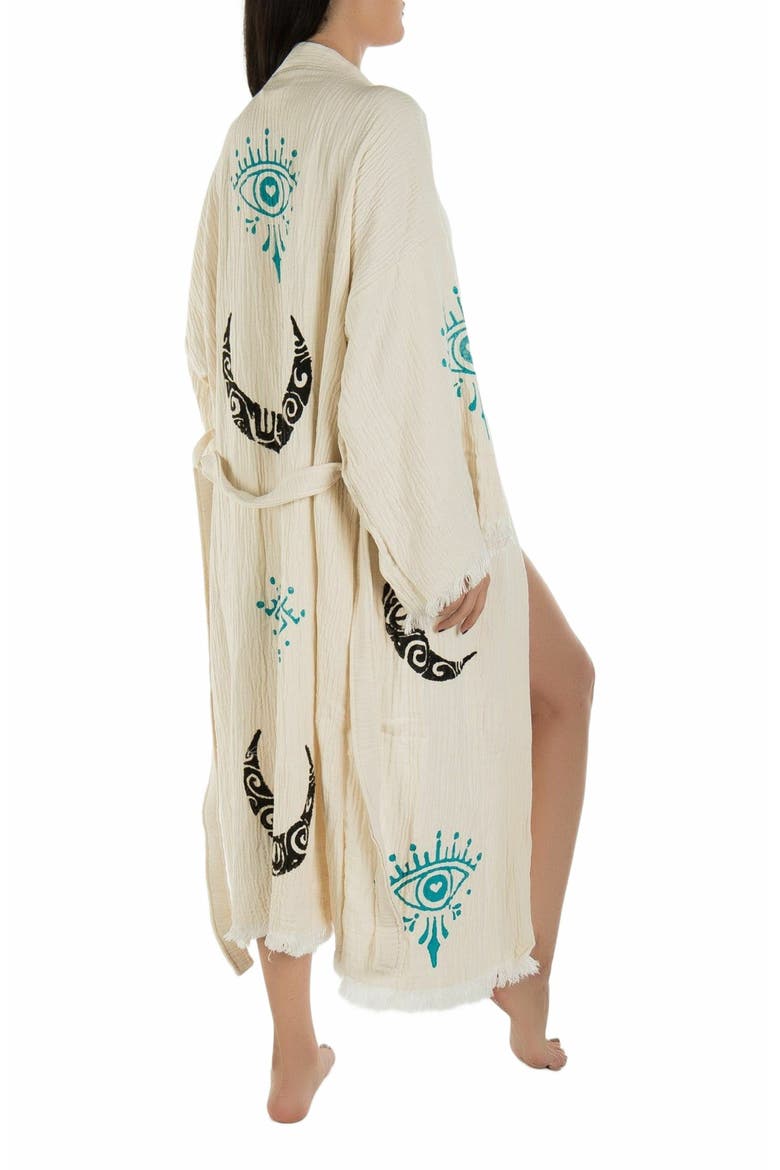 Maia - Moon Eye Handmade Cotton Robe Cover-Up, Alternate, color, Off-White