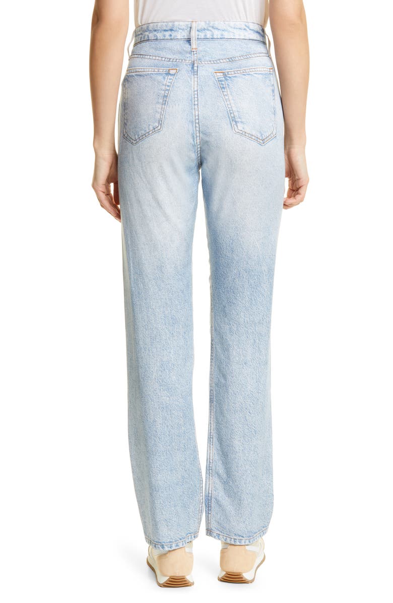 rag & bone Alex Liquid High Waist Straight Leg Tromp L'oeil Pants, Alternate, color, Luna