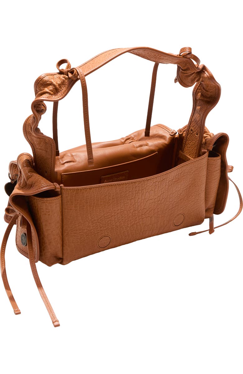 Acne Studios Multipocket Big Grainy Leather Shoulder Bag, Alternate, color, Cognac Brown