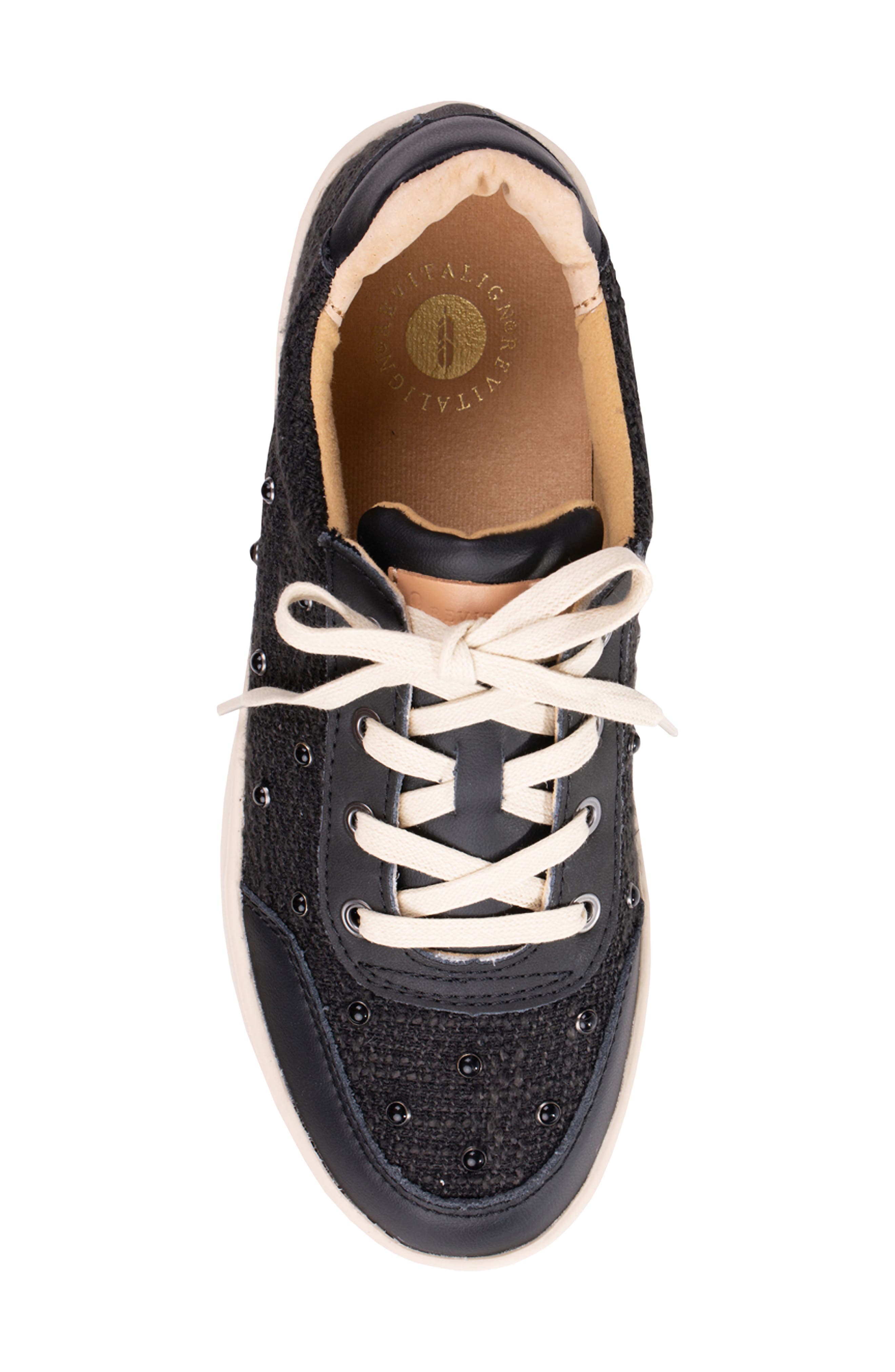 Belmont Pearl Cabochon Stud Sneaker - Wide Width Available, Alternate, color, BLACK