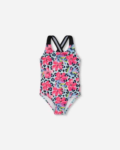 One-Piece Floral and Leopard Swimsuit (Toddler, Little Kid & Big Kid)