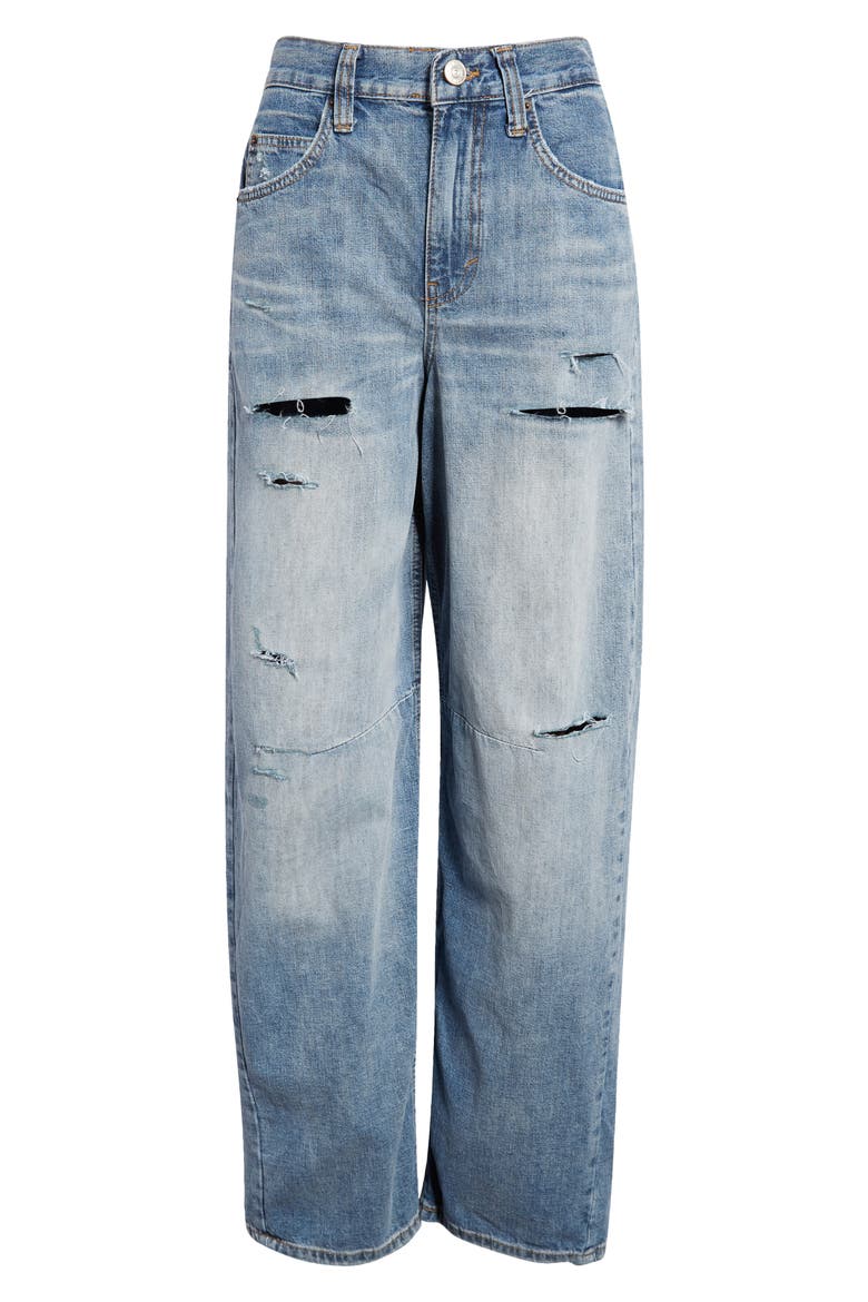 Logan Ripped High Waist Baggy Jeans, Alternate, color, MID WASH TINT