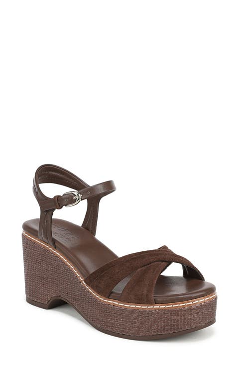 Dovie Ankle Straple Platform Wedge (Women)