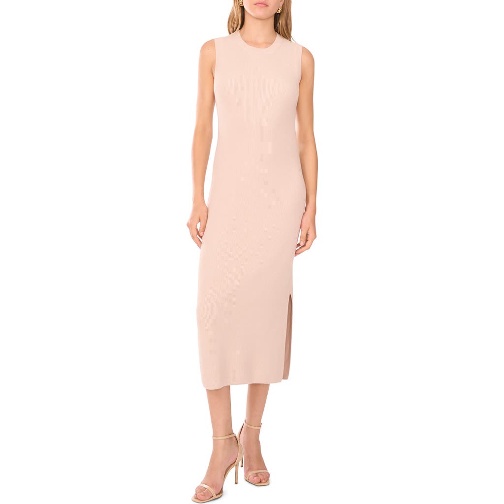 1.state Crewneck Ribbed Knit Tank Dress In Brown