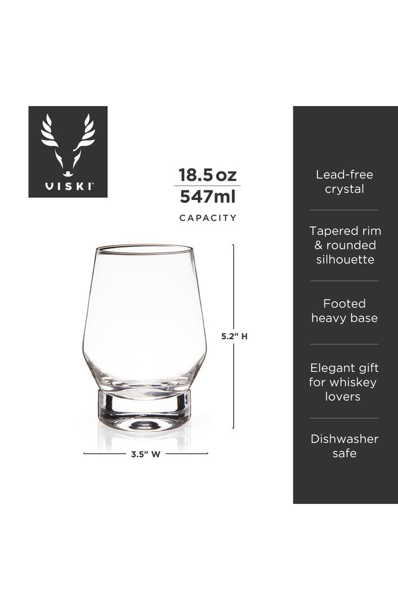 Viski Raye Crystal Heavy Base Whiskey Glasses Set of 2, Alternate, color, Clear
