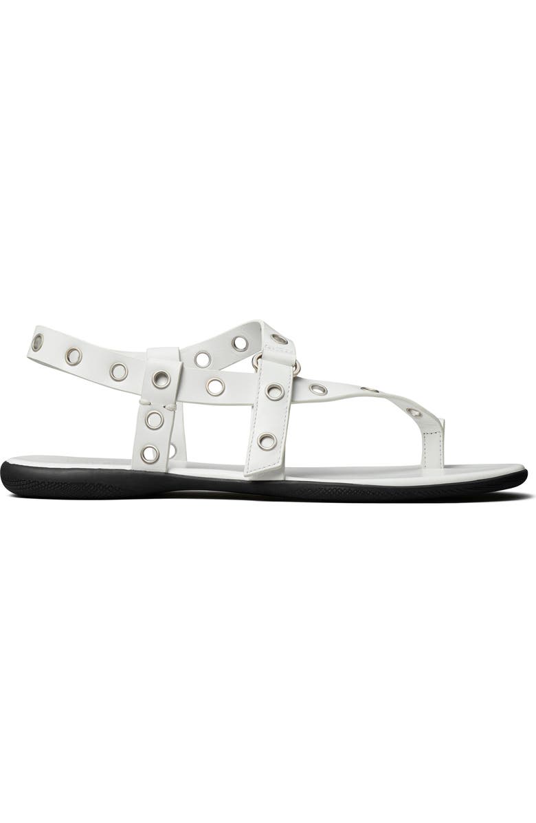 Tory Burch Eyelet Toe Ring Sandal, Alternate, color, Cloud / Silver
