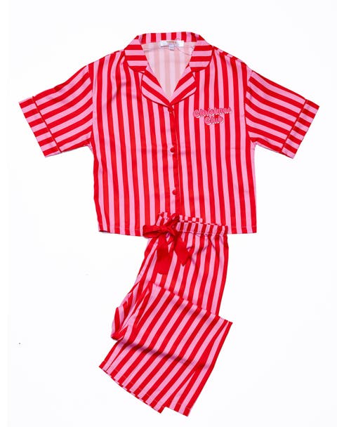 Girls' Christmas Club Short Sleeve Pants Set - Little Kid, Big Kid