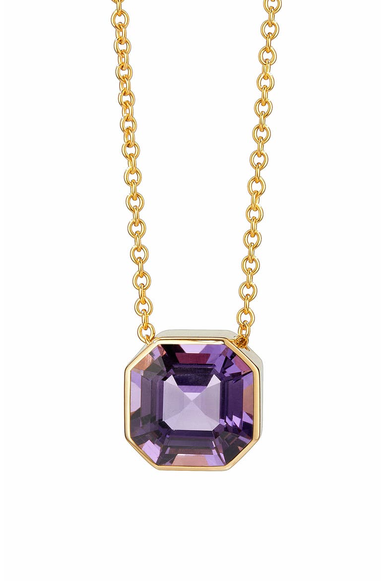 Asscher Cut Necklace, Main, color, Amethyst