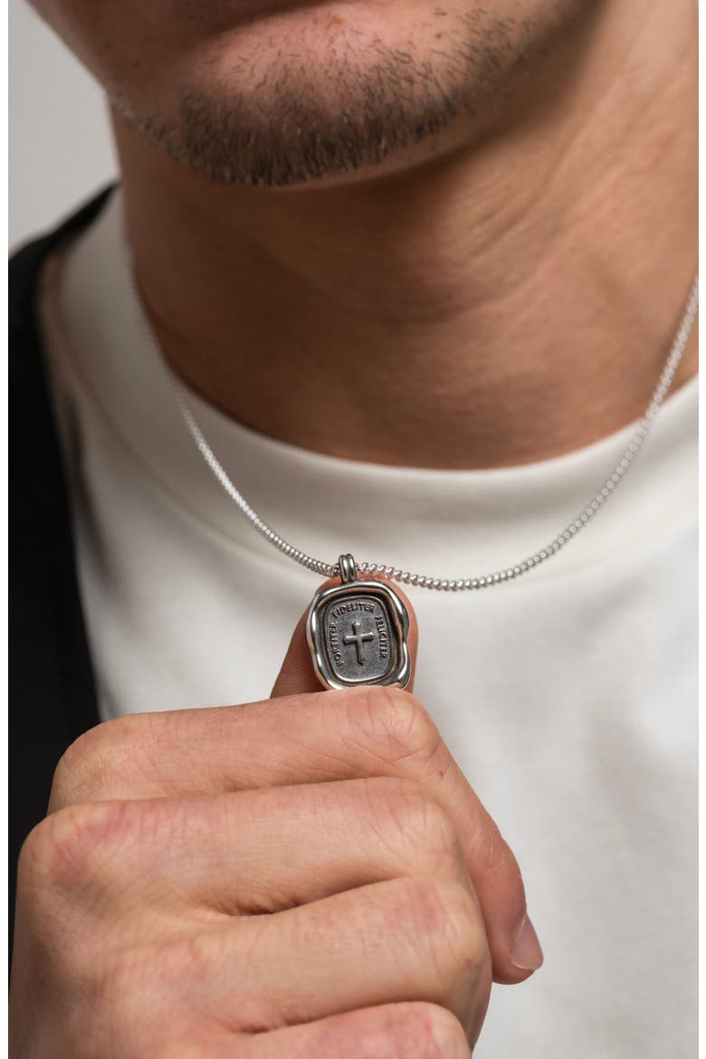 Men's Success Talisman Necklace, Alternate, color, Sterling Silver