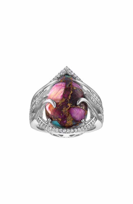 Composite Turquoise Statement Ring
