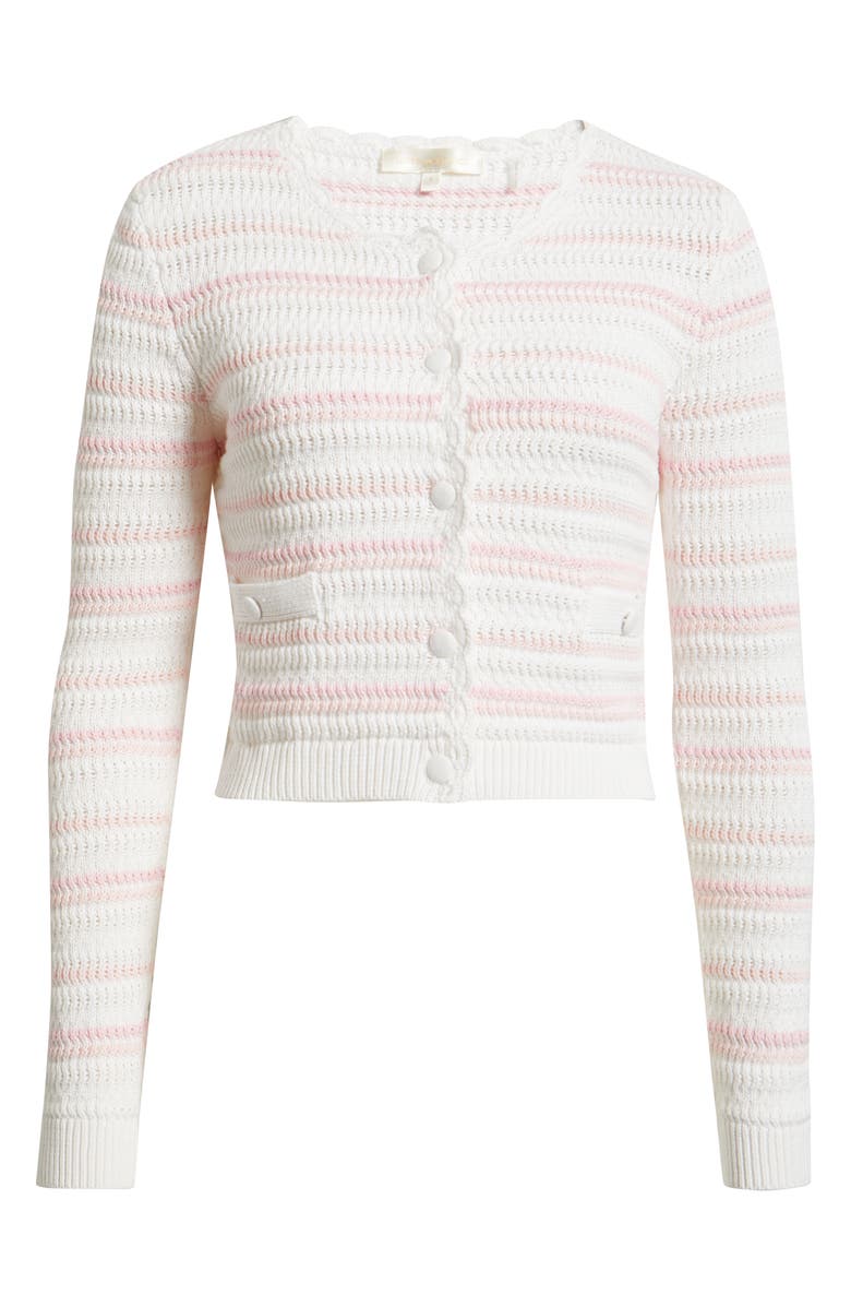 LoveShackFancy Dessa Stripe Cotton Cardigan, Main, color, 