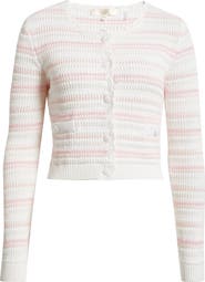 LoveShackFancy Dessa Stripe Cotton Cardigan