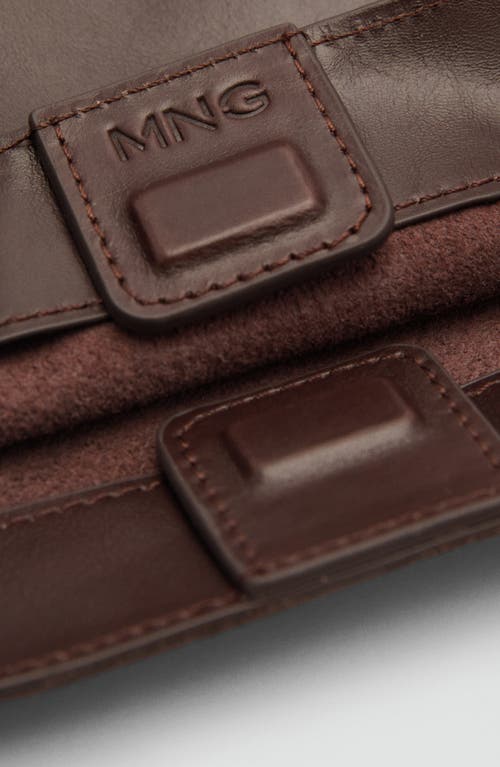 Mango Leather Shoulder Bag In Brown