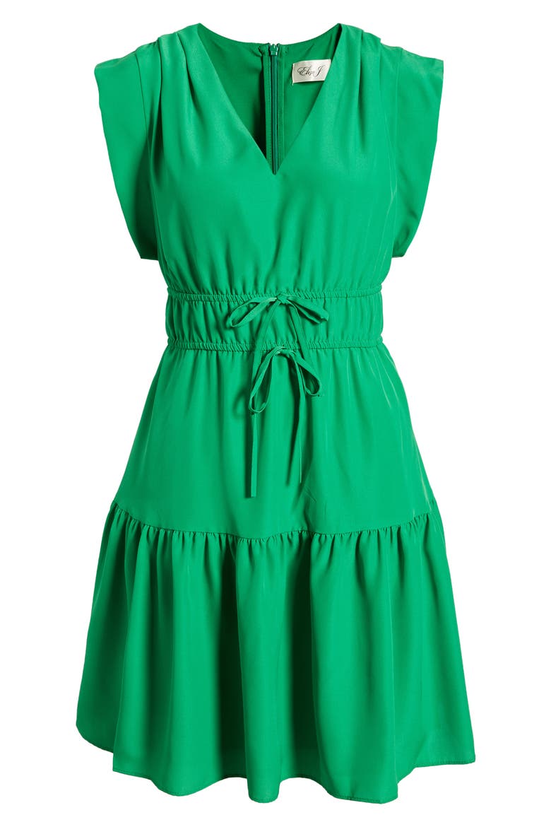 Obi Gathered Tie Waist Dress, Alternate, color, GREEN