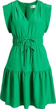 Eliza J Obi Gathered Tie Waist Dress