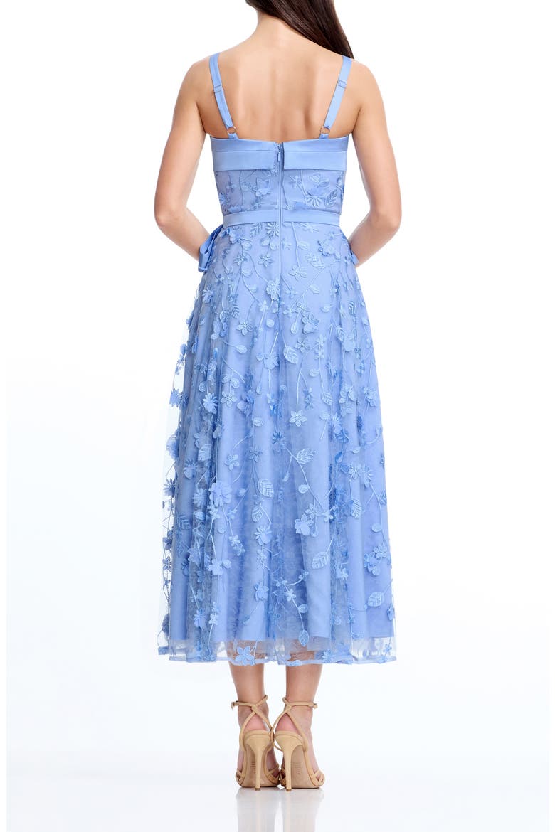 Leona Embroidered Tulle Midi Dress, Alternate, color, SKY
