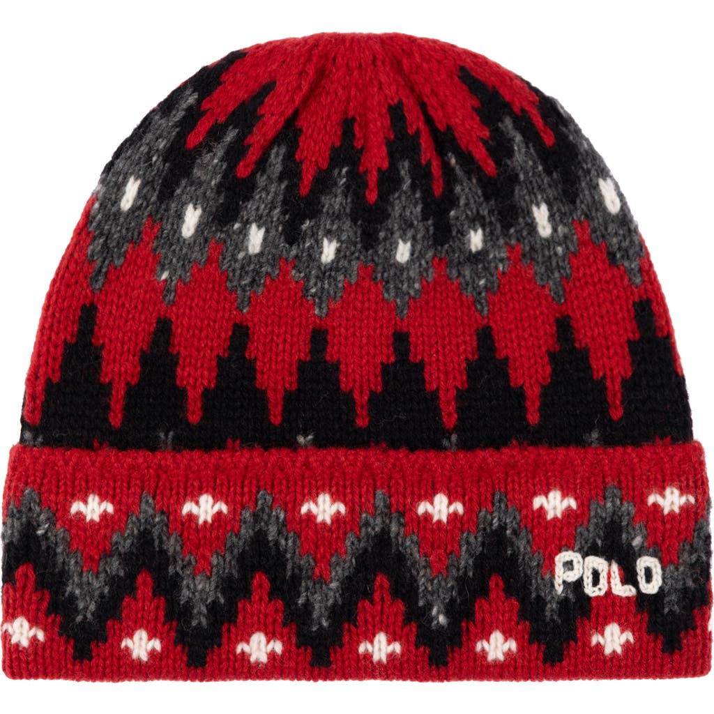 Polo Ralph Lauren Fair Isle Wool Blend Beanie In Multi