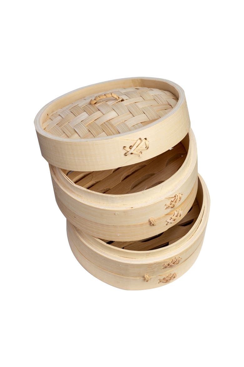2-Tier Steamer Baskets, Alternate, color, Bamboo