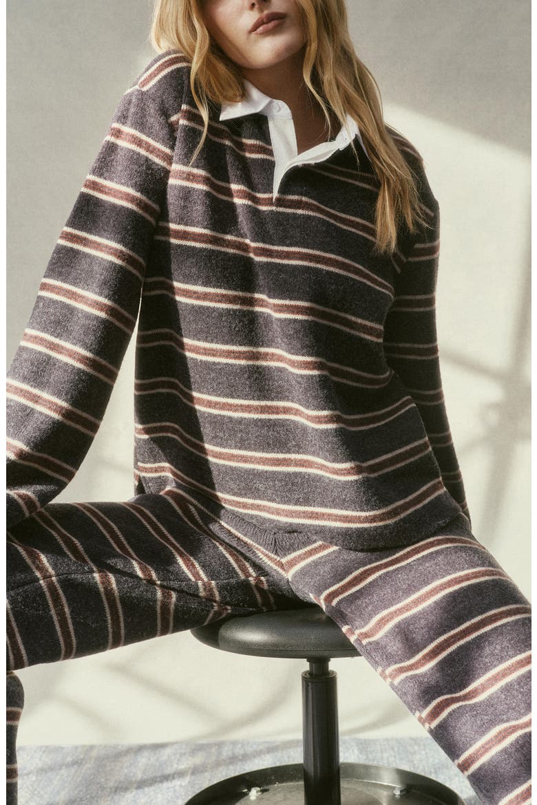 Kate Striped Polo Sweater, Alternate, color, NAVY MULTI