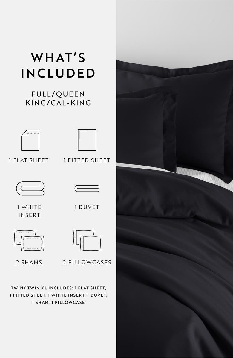 HOMESPUN Bundle Duvet Set, Alternate, color, Black