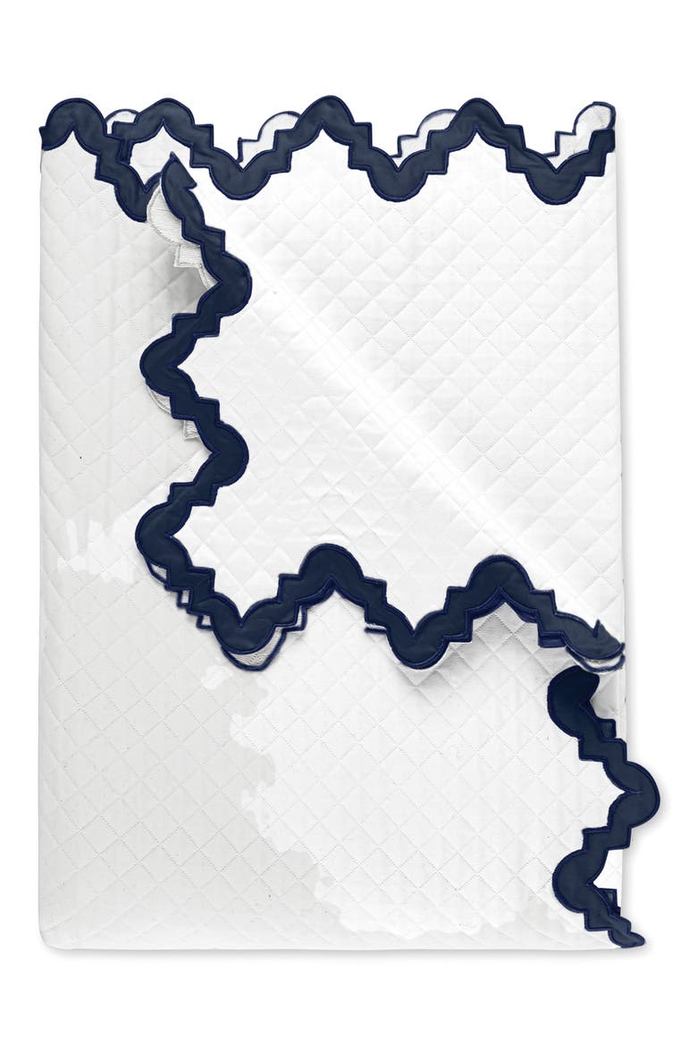 Aziza Matelassé Coverlet, Main, color, NAVY