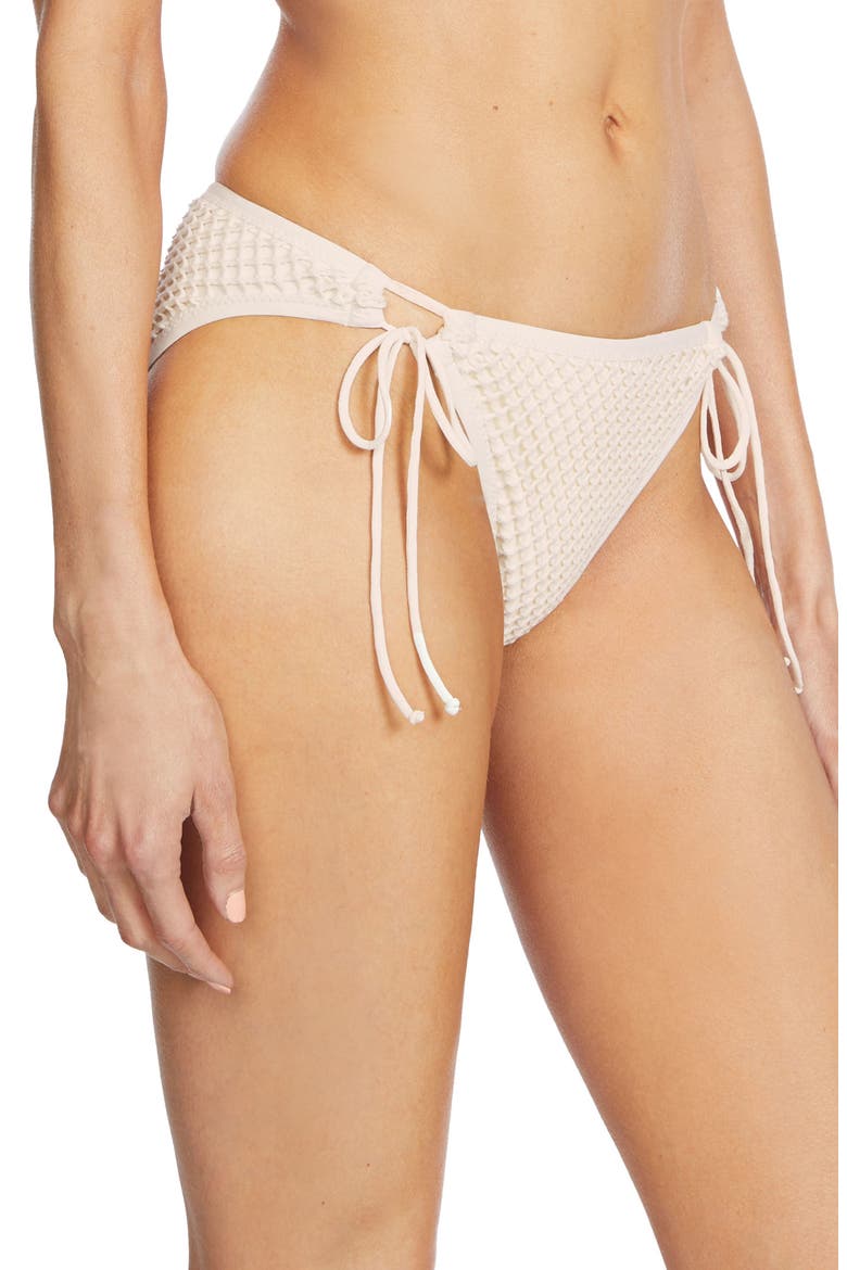 Pua Side Tie Bikini Bottoms, Alternate, color, ECRU