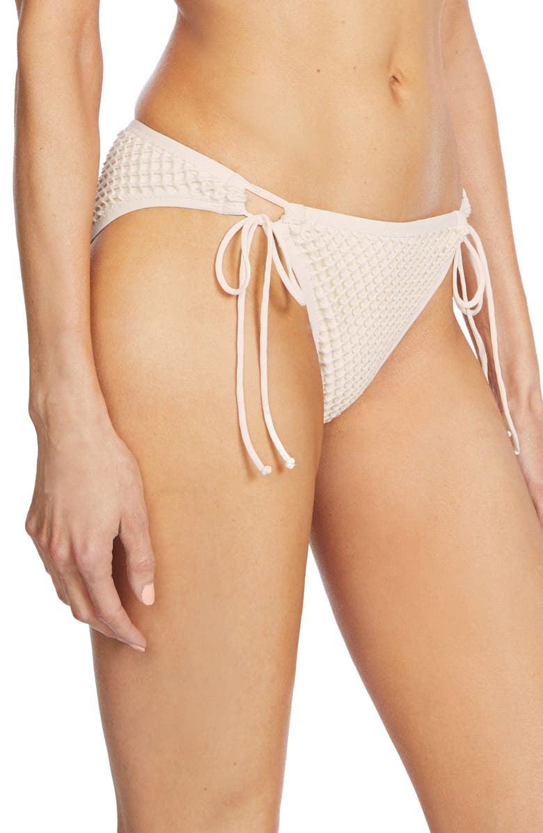 Robin Piccone Pua Side Tie Bikini Bottoms, Alternate, color, Ecru