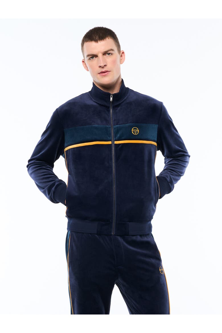 Forato Velour Track Jacket, Main, color, MARITIME BLUE