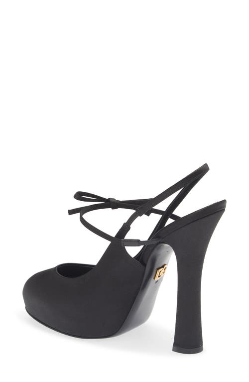 Dolce & Gabbana Vally 105 Satin Slingback Pumps In Black