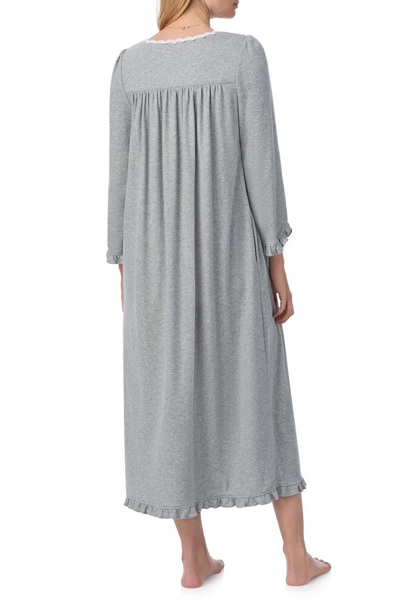 Eileen West Cotton Blend Interlock Ballet Nightgown, Alternate, color, Grey Heather