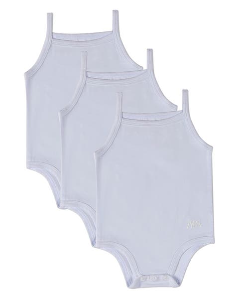 3 Pack Baby White Bodysuits