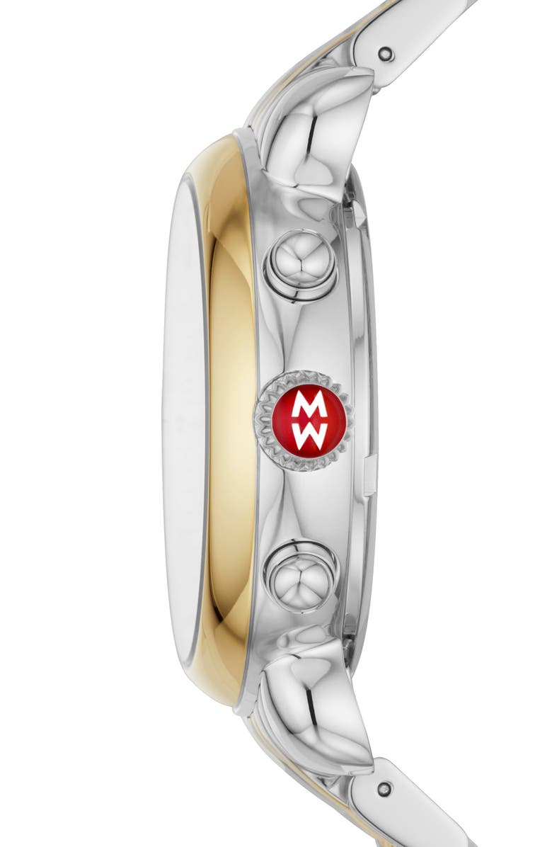 MICHELE CSX Two-Tone Diamond Bracelet Watch, 39mm, Alternate, color, Gold/ Silver