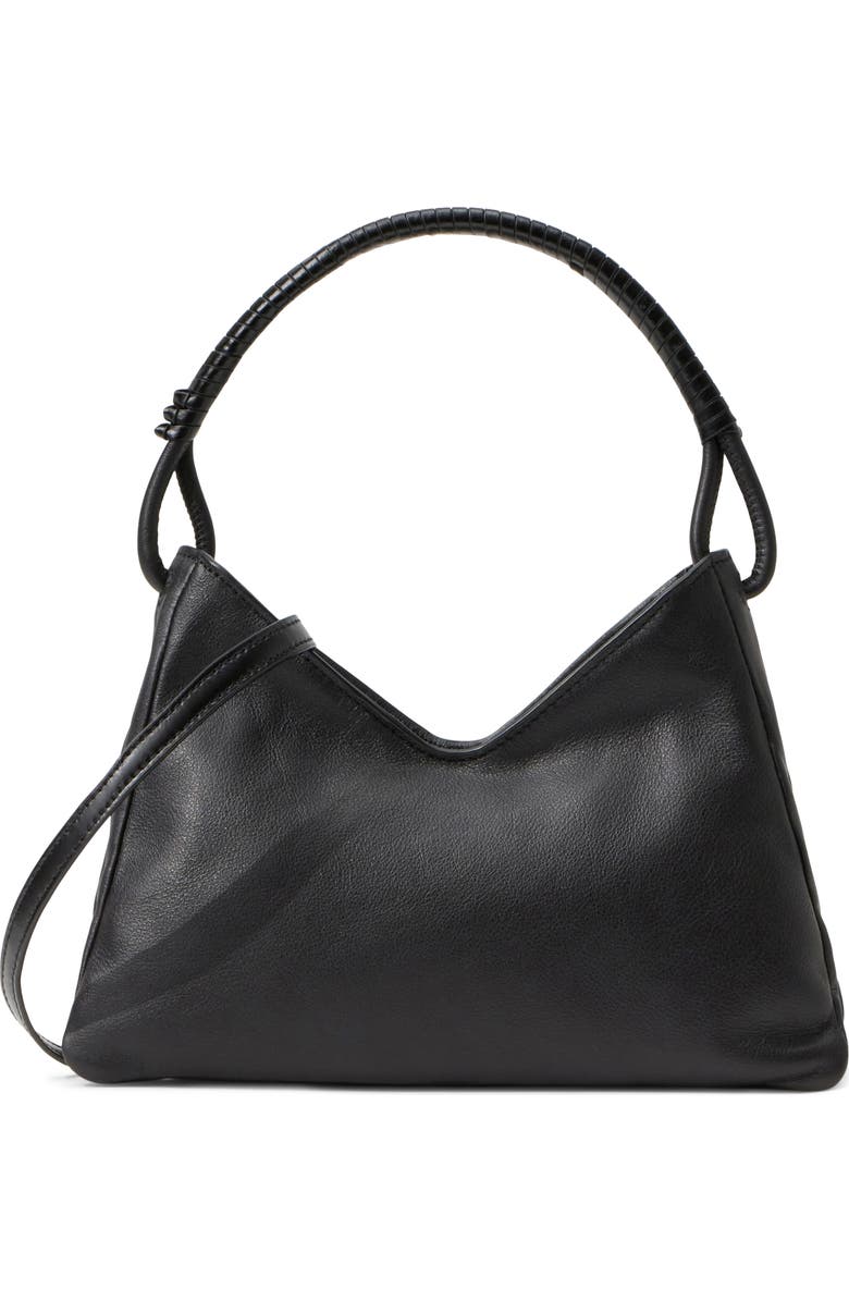 STAUD Valerie Leather Shoulder Bag, Alternate, color, Black