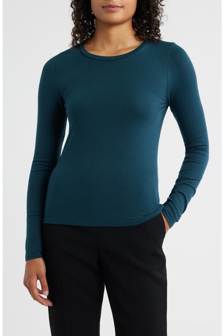 Stretch Organic Cotton Blend T-Shirt, Main, color, ALPINE