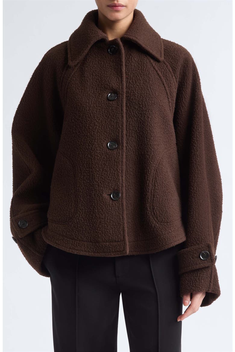 Clarice Casentino Wool Blend Jacket, Main, color, DARK BROWN