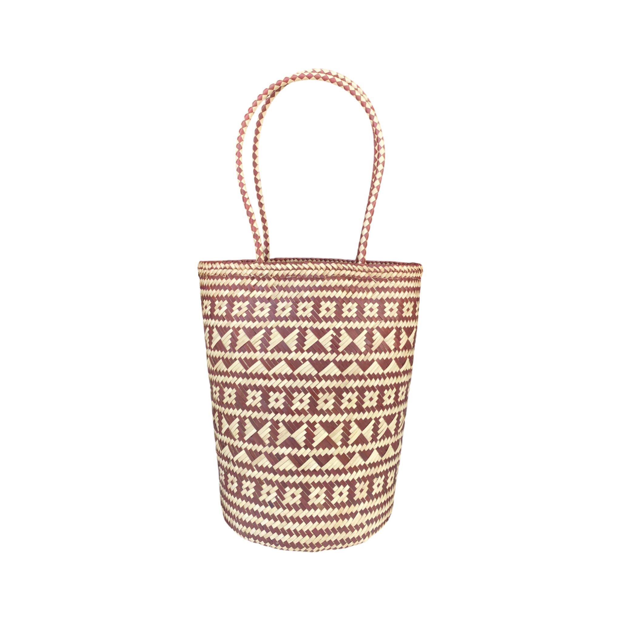 The Artisan & Company Palm Leaf Shopper Market Tote, Main, color, Natural/Rust