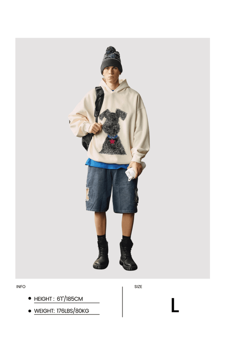 AELFRIC EDEN Graffiti Dog Eden Star Hoodie, Alternate, color, Beige