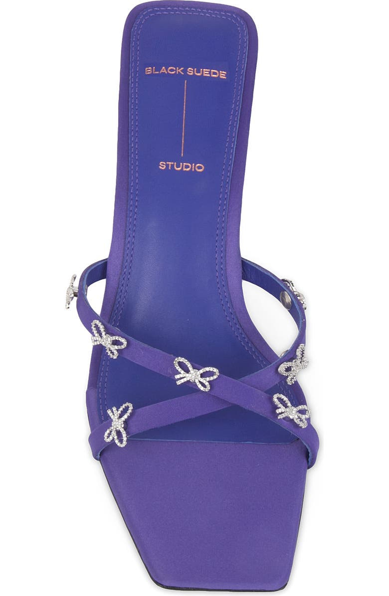 BLACK SUEDE STUDIO Ari Bow Sandal, Alternate, color, Purple Satin