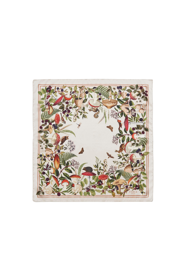 Orla Mushroom Small Square Scarf, Main, color, Ivory