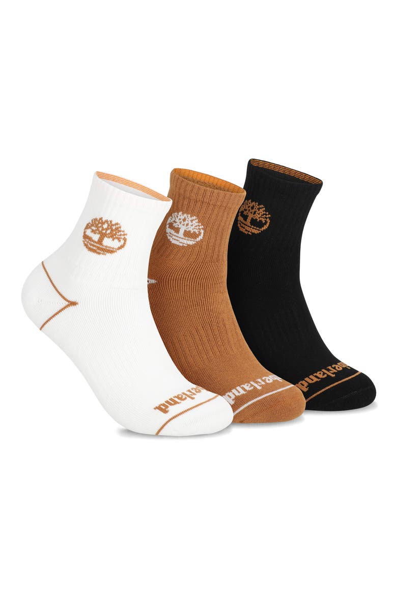 Assorted 3-Pack Logo Quarter Socks, Main, color, WHEAT