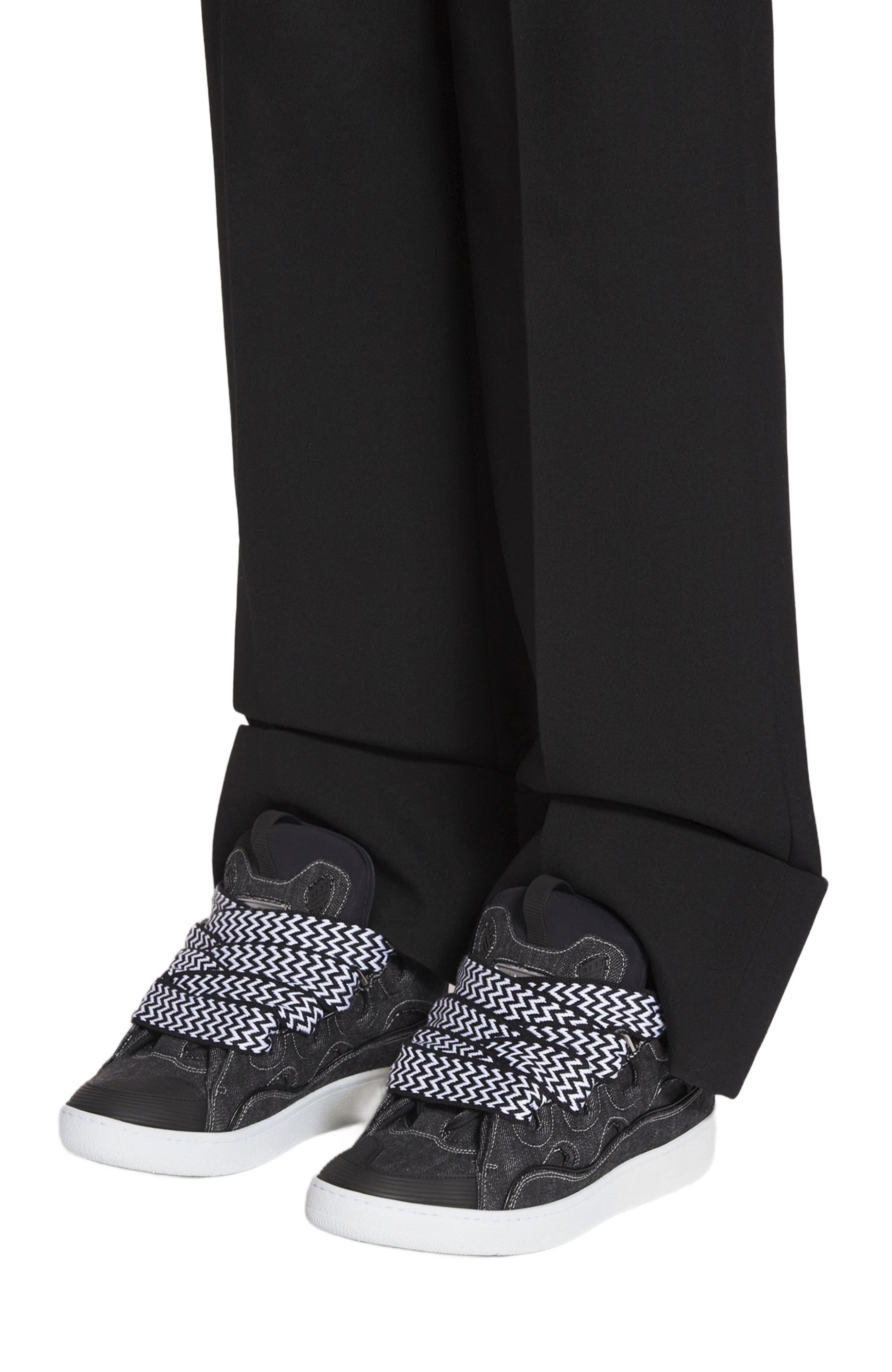 Lanvin CURB SNEAKERS IN DENIM, Alternate, color, 