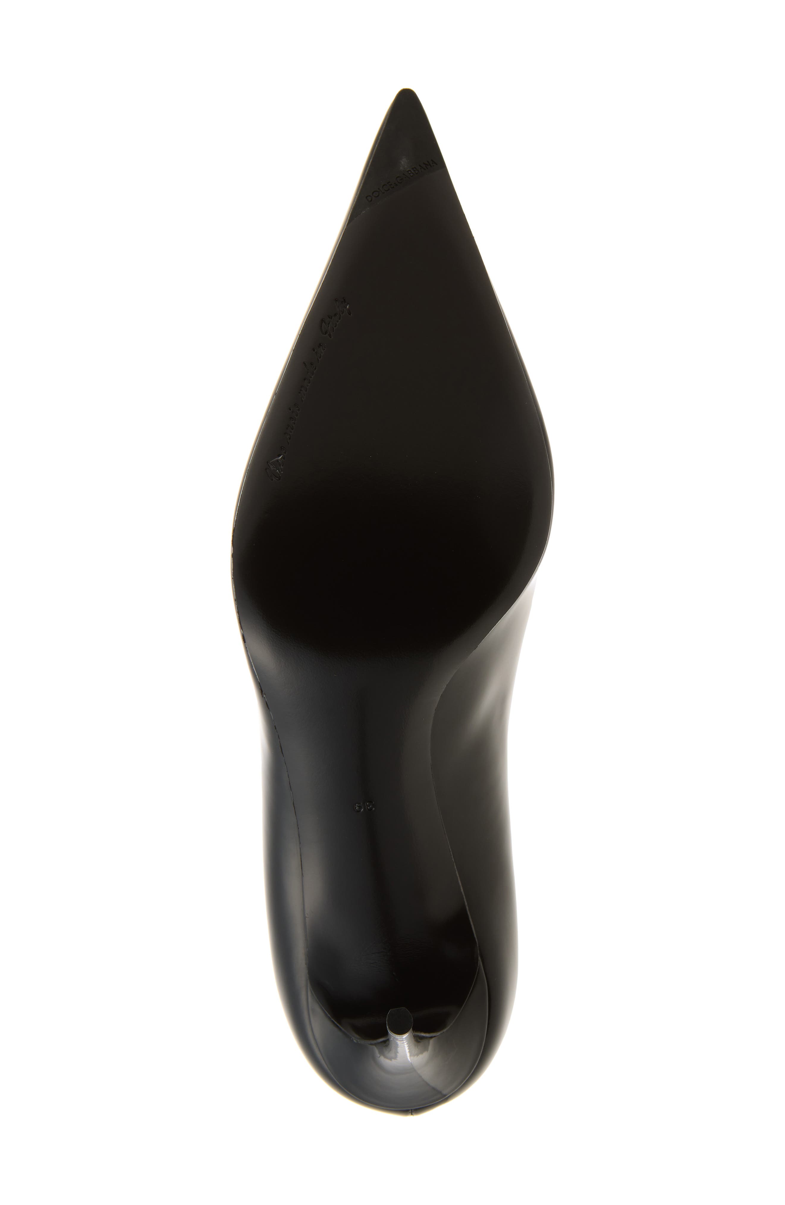 DG Logo Pointed Toe Pump, Alternate, color, BLACK
