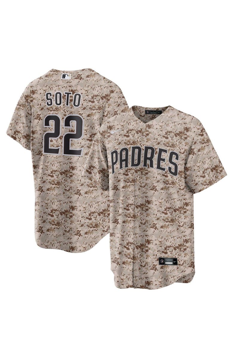 Nike Men's Nike Juan Soto Camo San Diego Padres USMC Alternate Replica Player Jersey, Main, color,